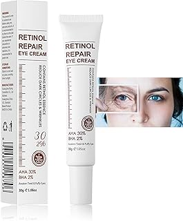 Retinol Eye Cream With Retinol Serum & AHA 30% & BHA 2% - Under Eye Cream For Dark Circles Puffy Eyes -Retinol Serum Moisturising Skincare Anti-Wrinkle Anti-Aging Eye Creams-Strengthens Brightening