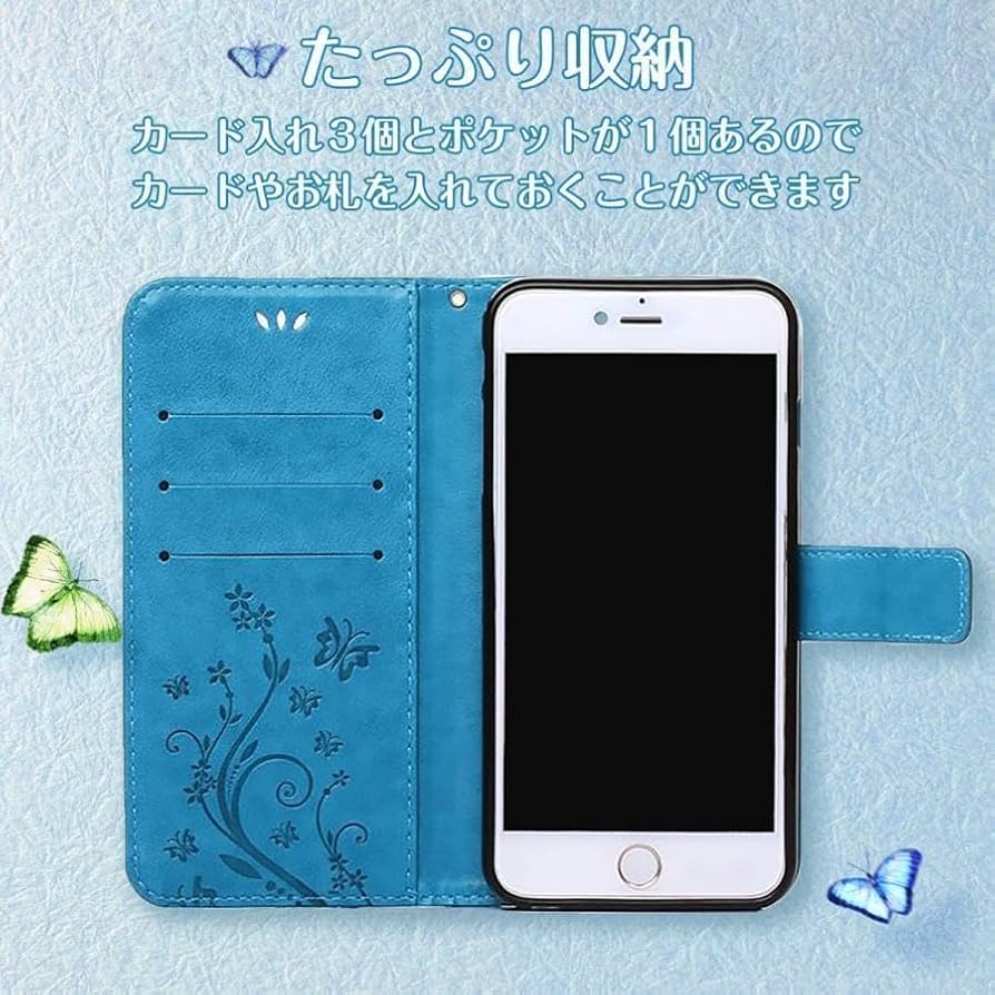 Amazon.co.jp: AQUOS wish4 ケース 手帳型 おしゃれ 青 ブルー