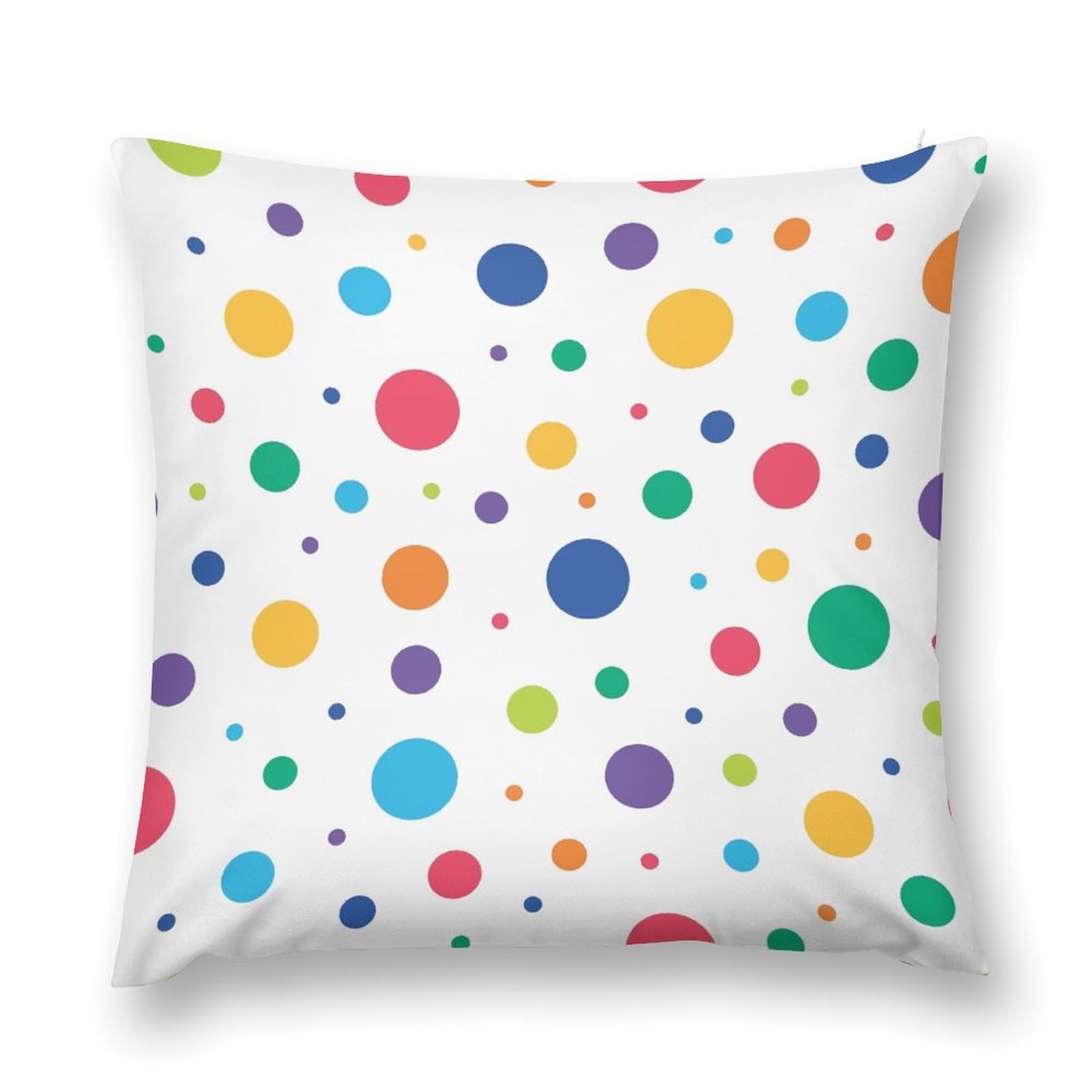 moderw Kids Rainbow Throw Pillow Cover, Colorful Geometric Cute Polka Dot Pillowcases Multicolor Abstract Circles Pillows Cushion Covers for Couch Sofa Bed Chair Decor 18x18inch