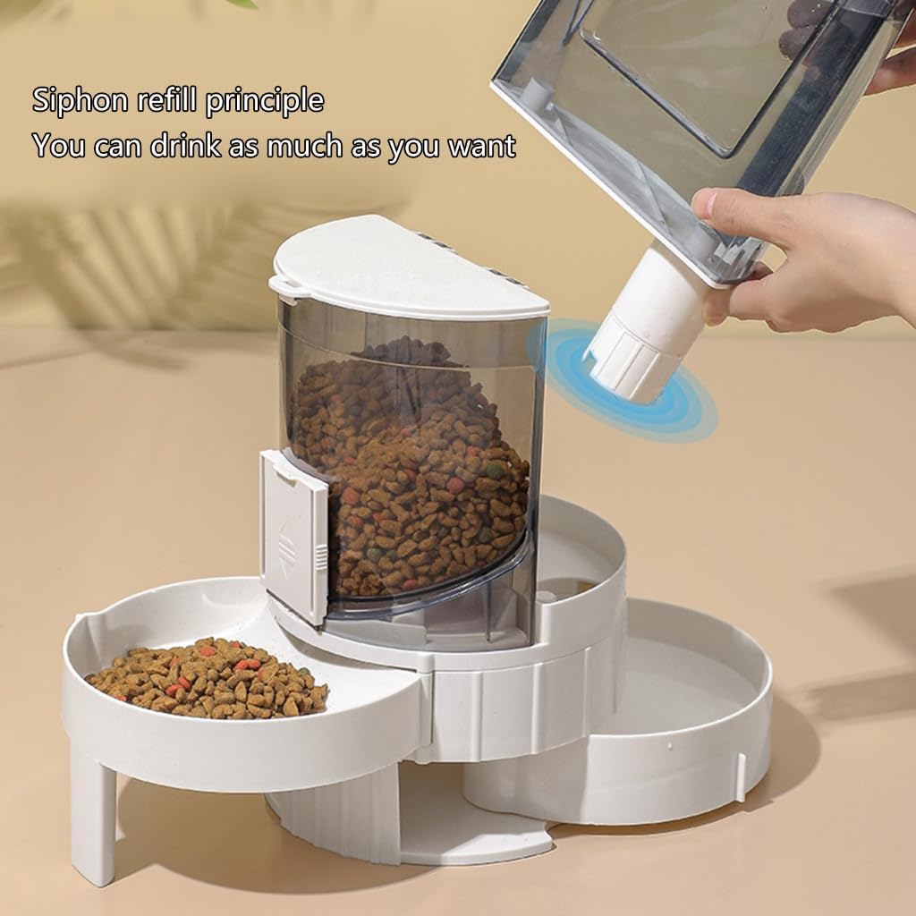Pet Automatic Feeder Water Dispenser Food Container Large Capacity Dog Feeding Bowl Water Dispenser for Small Cats Dogs