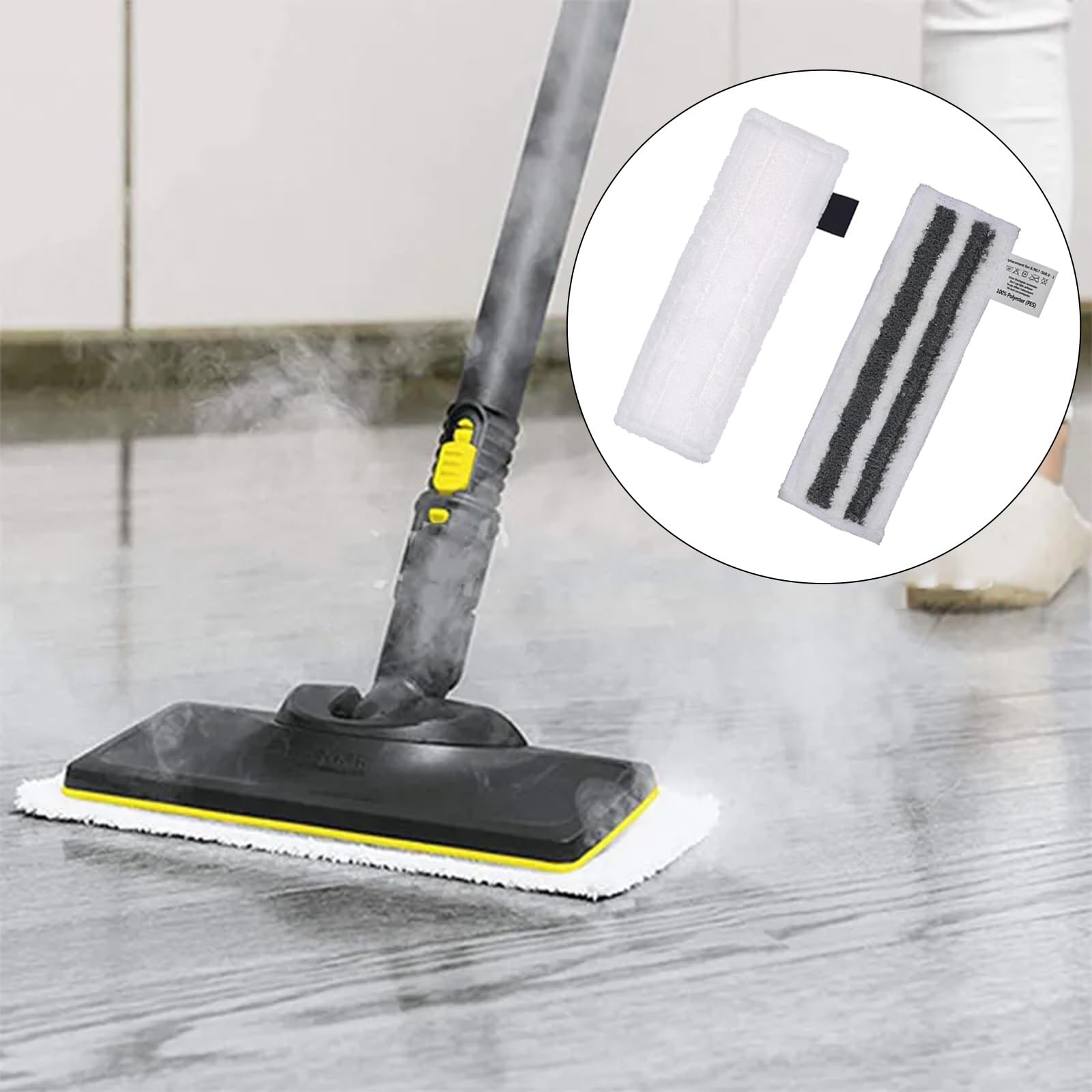Eagles Cuscinetti di ricambio per scopa a vapore, compatibili con Karcher SC Steam Cleaner Set di panni in microfibra e spazzola rotonda per pavimenti SC ugello per pavimenti SC2 SC3 SC4 SC5 (5 panni