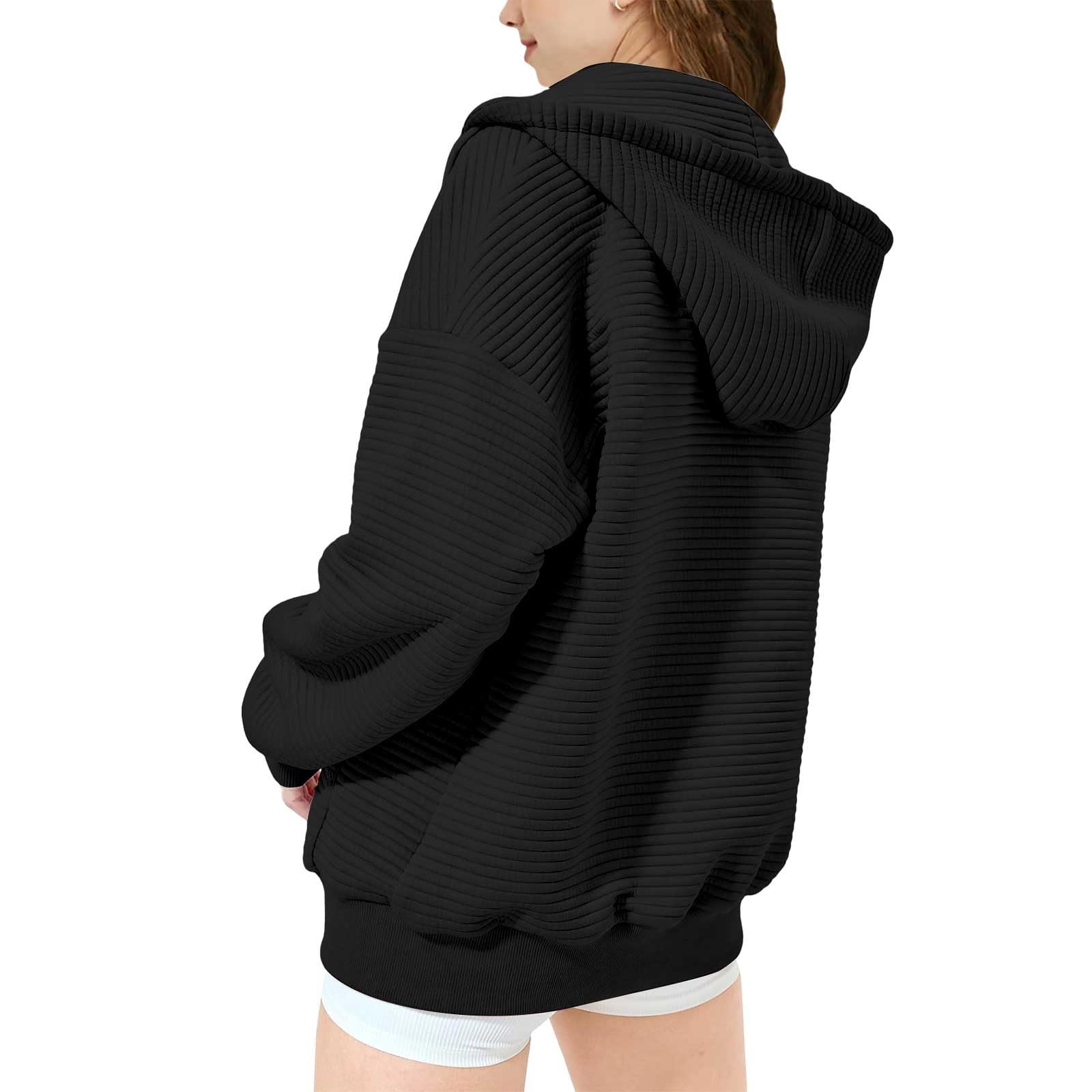 Generico Felpe con Cappuccio Comoda Leggero Felpe con Tasche Morbido Autunnale Casuale Giacca con Cerniera Bambina Inverno Tinta Unita Pullover Sportivo Ragazza Maniche Lunghe Sweatshirt
