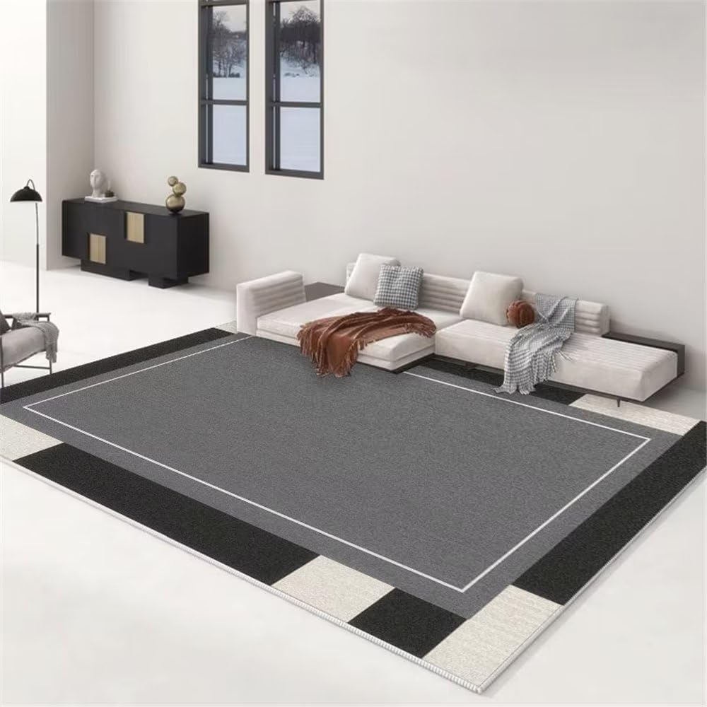 Tapis chambre ado géométrique gris 200x250cm pour créer un coin détente unique