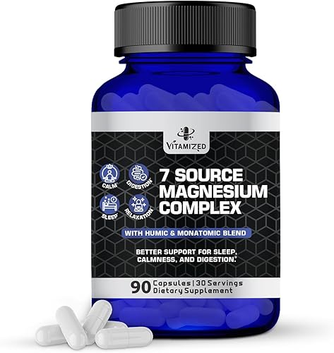 Complejo de magnesio para dormir, relajación, digestión y calma glicinato de magnesio, citrato, bisglicinato, carbonato, malato, orrotato, taurato,