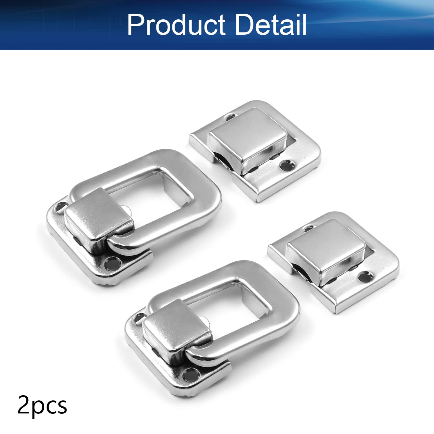 Yinpecly Retro Toggle Catch Lock - 1.89x1.30 Inch Golden Hasp For Suitcase, Trunk, Or Box, 2 Pack (No Screws)