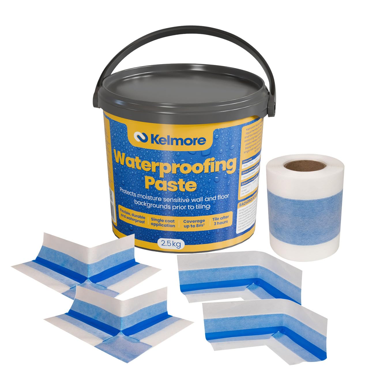 Wet Room Tanking Kit 6.5m² Waterproof Membrane Tape Corners Shower Bathroom Seal