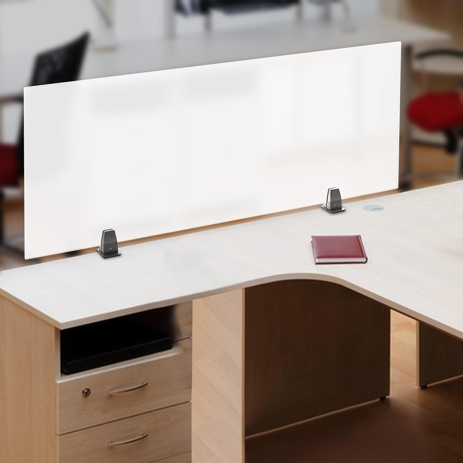 Desk Divider for Students and Desk Privacy Panel, Frosted Acrylic Plexiglass Shield with Clamps for Offices Schools Call Centers, Ideal Cubicle Light Shield - 47”L X18”W