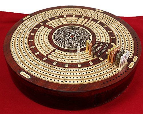 Tablero Redondo Cribbage con Cajón y Almacenaje miniatura 3