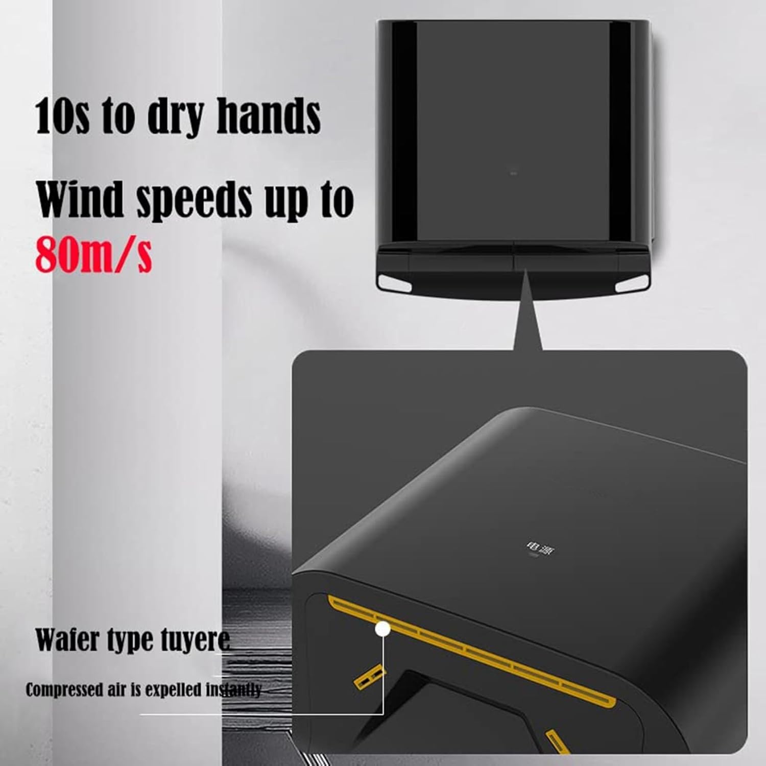 自動誘導ハンドドライヤー、高速省エネ電動ハンドドライヤー、タッチフリー壁掛けハンドドライヤー、キッチン用業務用ハンドドライヤー、12