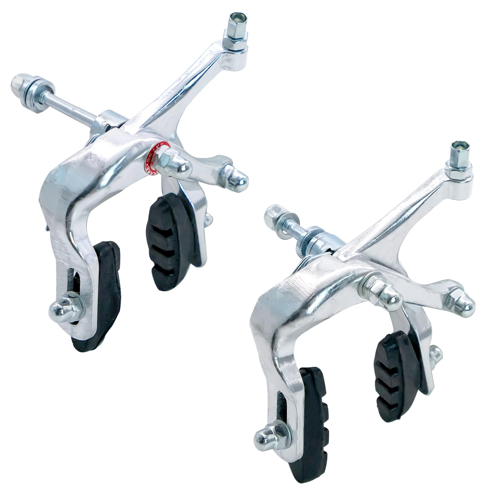 Uryxery Bike Brakes, 2-Piece Bike Caliper Brake Set – Front and Rear Replacement with Pads, 3.15 Inch (80mm) Bolt for Road Bikes/Fixies, Easy Install Aluminum Alloy