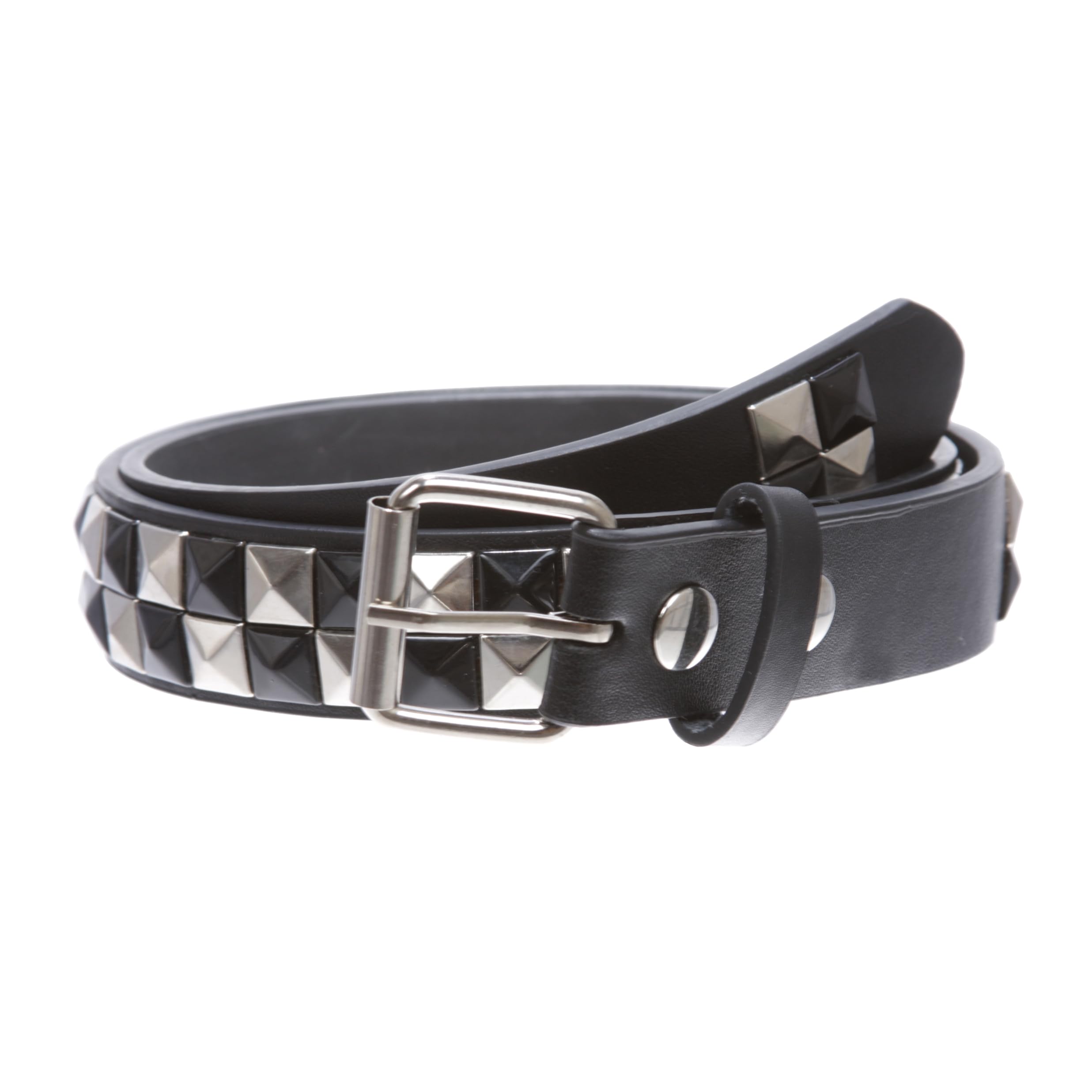 Kids 1 Inch Snap On Punk Rock Black Silver Star Studded 
