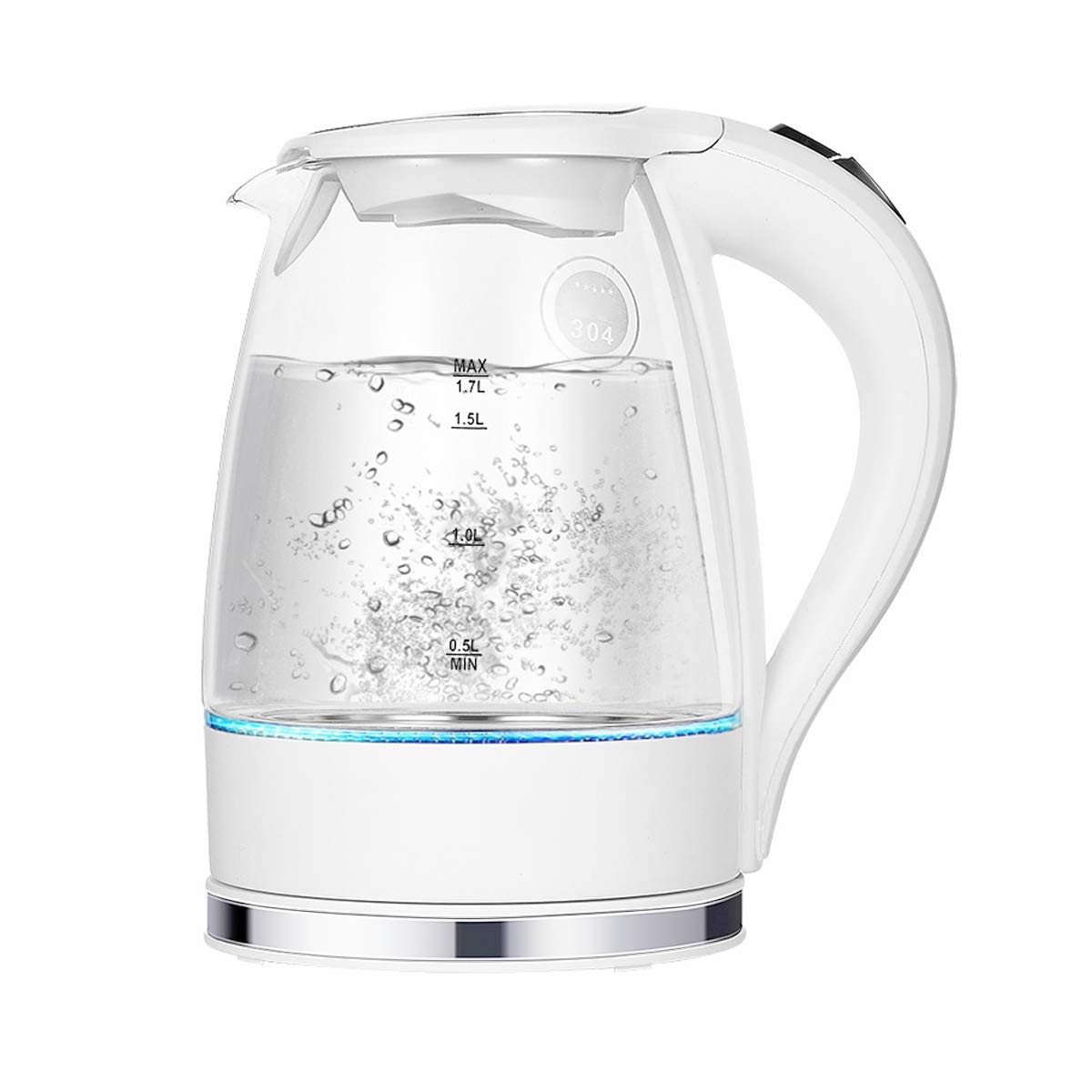 Electric Kettle 1.7L 2200W LED Illuminated Glass Kettle Electric Rapid