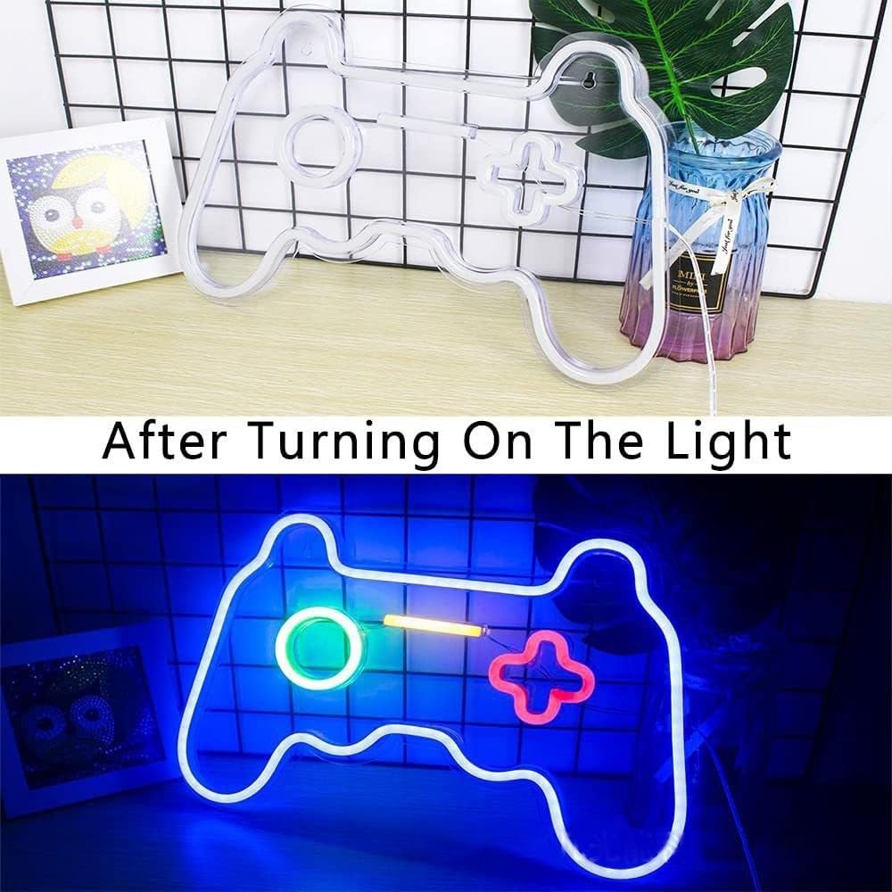 Gamepad Shaped LED Neon Sign for Game Room Decor Night Light Bedroom Decor Gamer Light USB Powered Gaming Sign Teens, Boys, Kids Christmas
