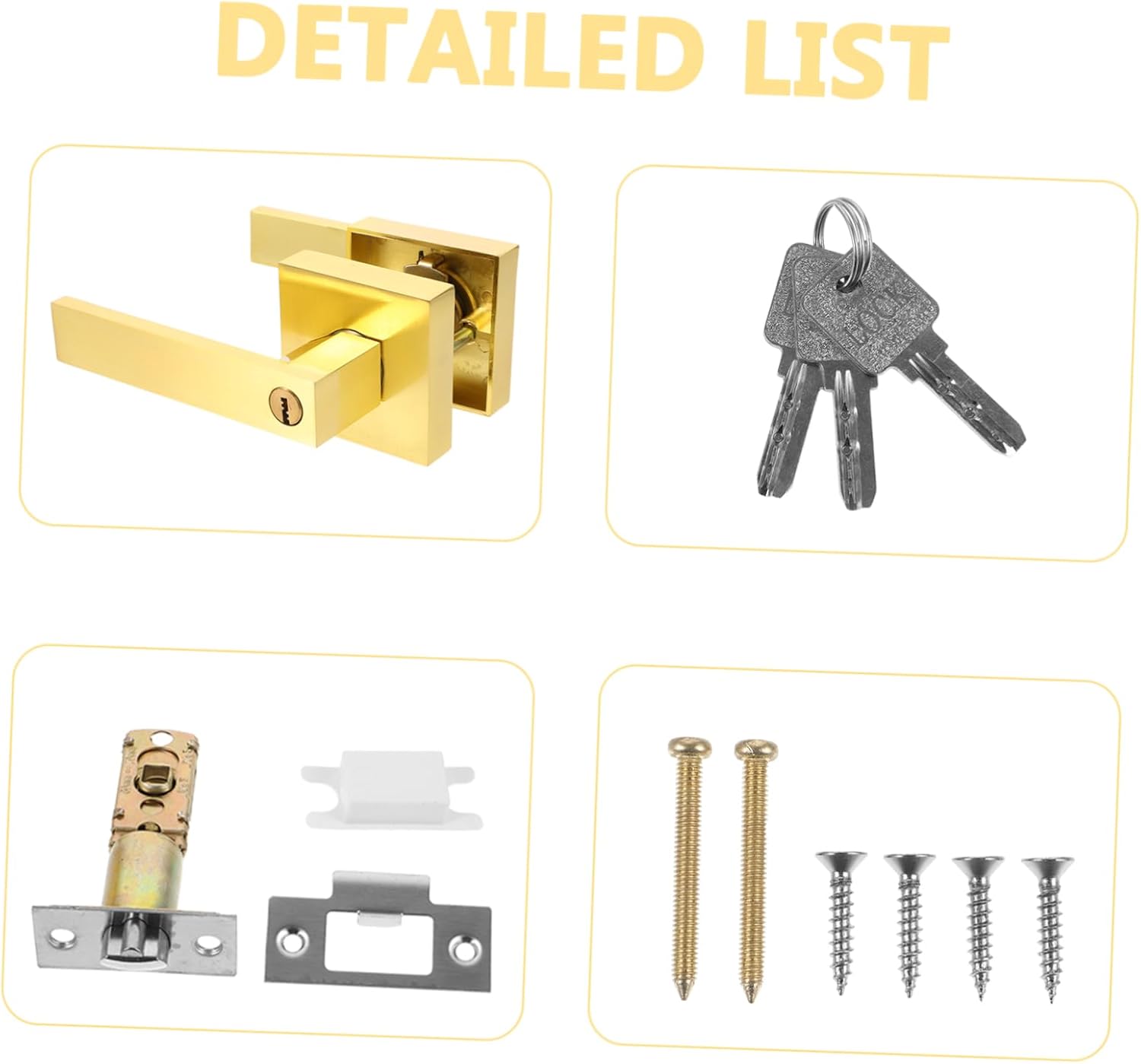 Veemoon 1set Interior Door Knob Privacy Lock Elegant Lever Handle for Bedroom and Doors Smooth Rotation for Easy Use Stylish