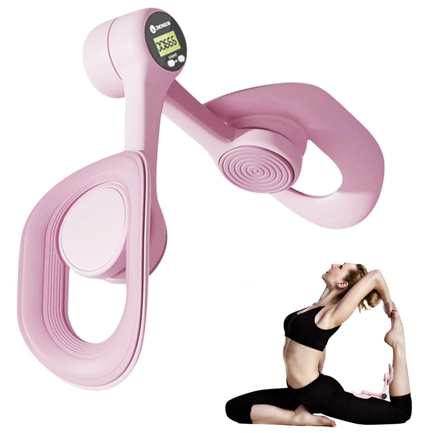 Entrenador de músculos del Suelo pélvico, Entrenador de Cadera, Entrenador de Muslos, recortador de Muslos, reparación de músculos del Suelo pélvico, para Caderas, piernas, Brazos (Rosa)