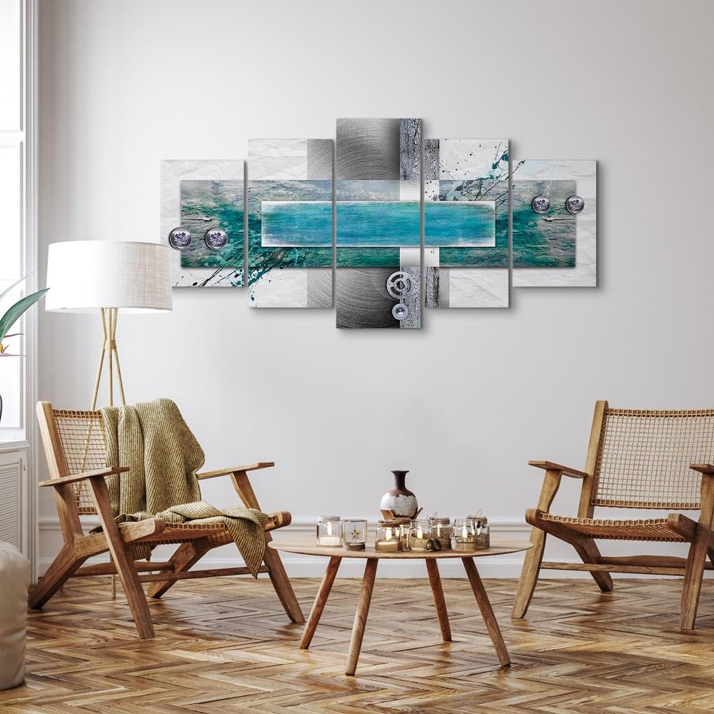 Cuadros B&D XXL - Cuadro en Lienzo Abstracto Moderno 200x100 cm 5 piezas - Impresión en material tejido no tejido cuadros decoracion salon modernos lienzos decorativos dormitorios - Arte 020101-195