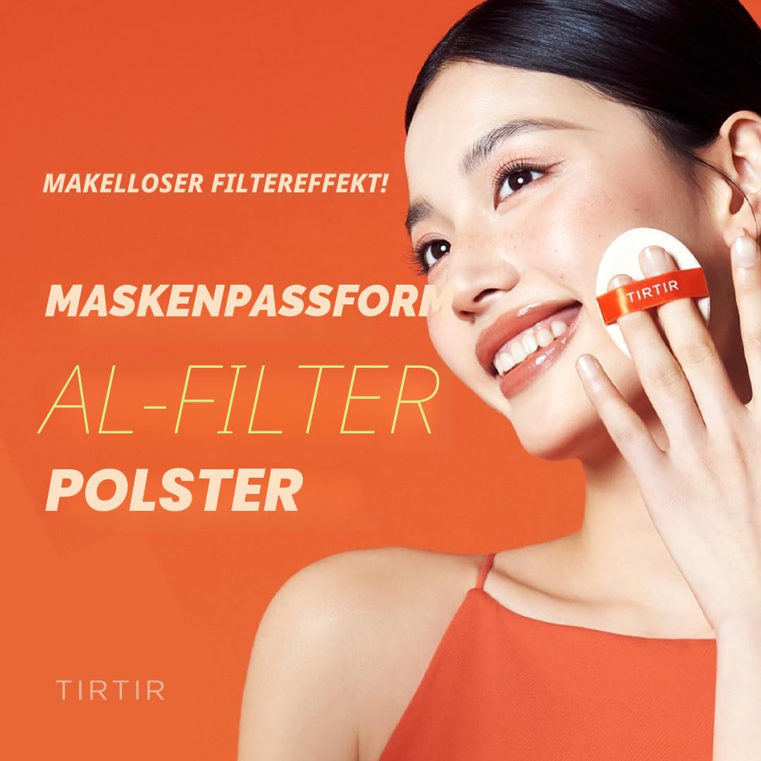 TIRTIR Mask Fit AI Filter BB Cushion Foundation | KI-ähnliches halb-mattes Finish, Mittlere bis Hohe Deckkraft, Koreanisches Make-up Beauty, (0,63 Fl Oz), 23N Sand