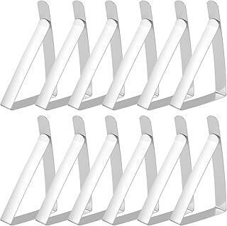 12 Pack Tablecloth Clips, Stainless Steel Heavy Duty Picnic Table Clips, Table Cloth Holders Ideal for Restaurant Picnics Marquees Weddings Graduation Party