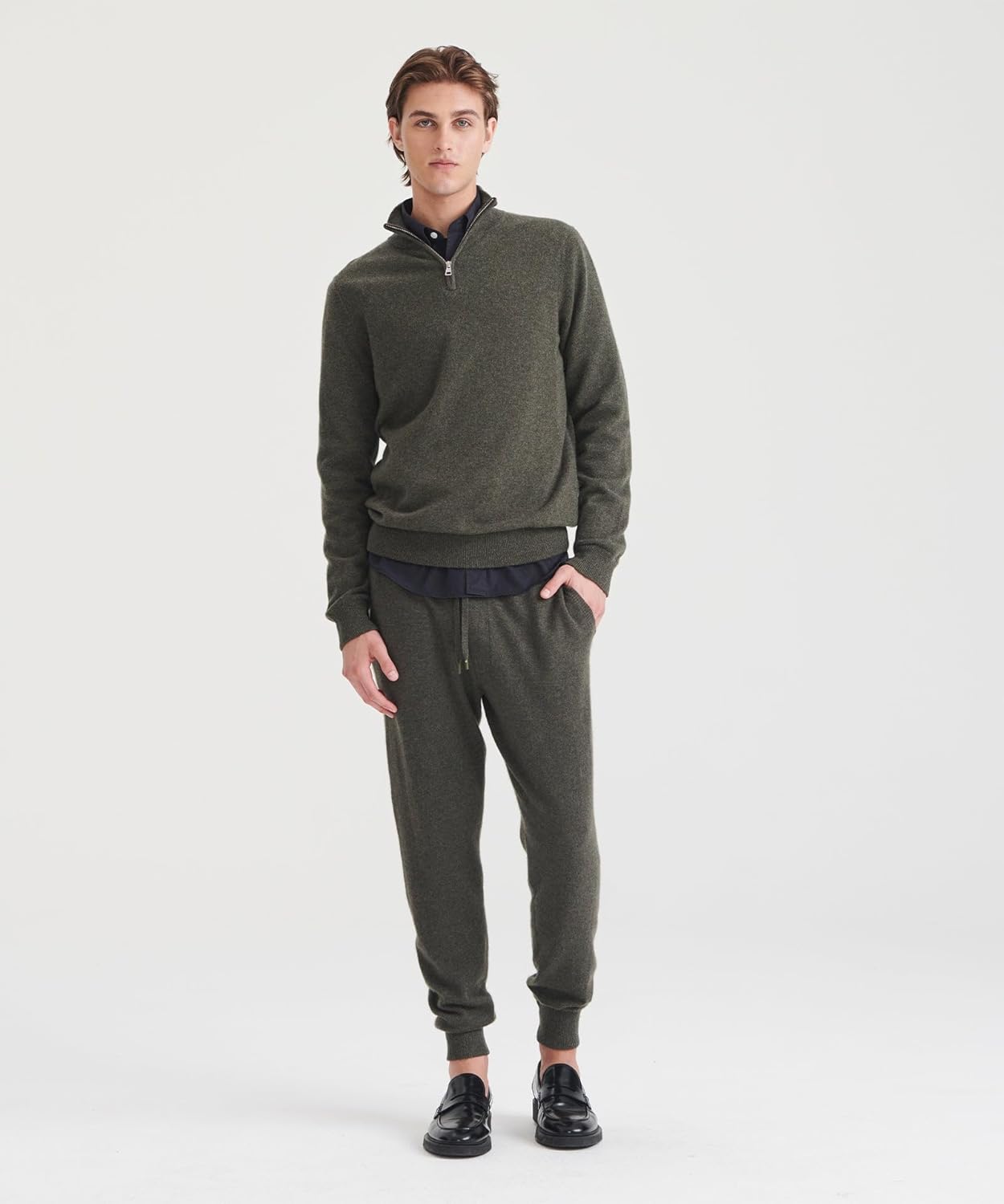 NAADAM Mens Signature Cashmere Quarter Zip - Image 2