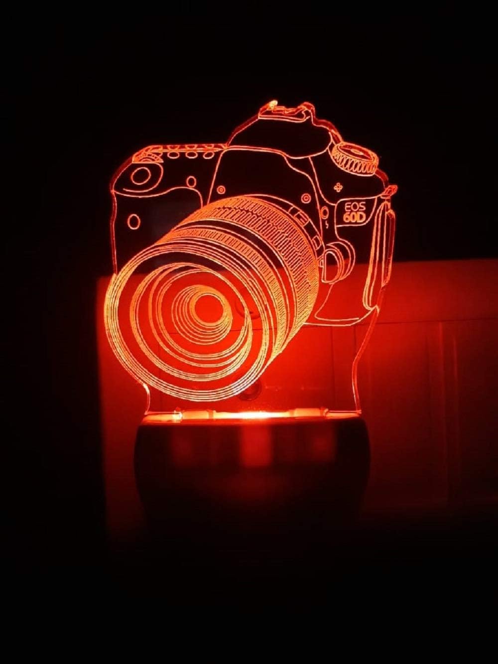 Amrut Art Camera Acrylic 3D Illusion LED Night Lamp with Plug (Multicolour)
