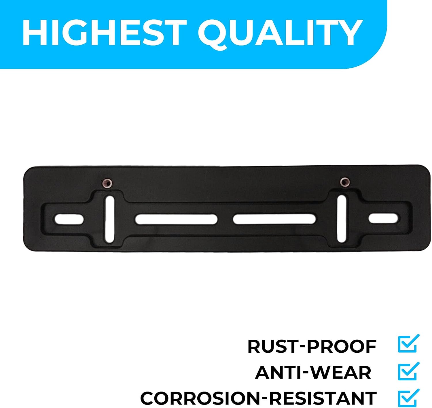 Front Bumper License Plate Bracket for Ford 2000-2026, Plate Holder Set w 4 Unique Screw Bolts & Wrench Kit, License Tag Mounting Kit, Quality Plate Holders, Premium Car & Truck Accessories image 3