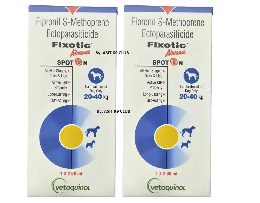 Vetoquinol Fixotic Spot On 2.68ml (20kg-40 kg) (Pack of 2) by ASIT K9 Club (B07RDW4NC5) Amazon Price History, Amazon Price Tracker