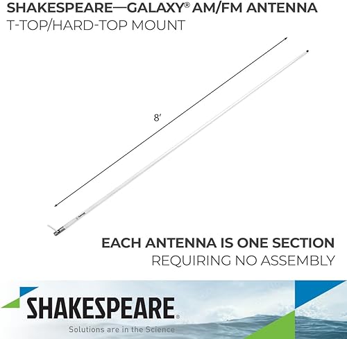 Miniatura 2 de Shakespeare 5235-XT - Antena de banda de entretenimiento Galaxy AM / FM de 8 pies, color blanco