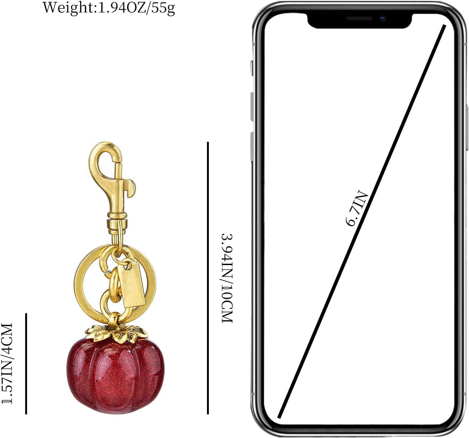 MECH-ENG Cute Bag Charms Fruit Keychain Purse Charms Handbag Accessory Gifts for Women - Image 6