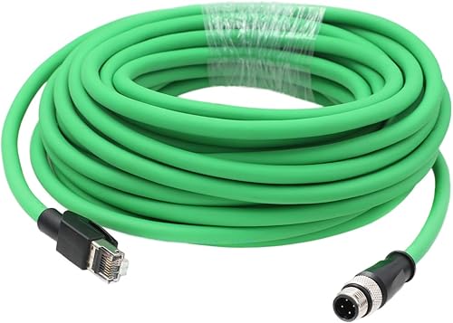 Miniatura 8 de HangTon Industrial M12 4 Pin D-Coded Macho a RJ45 Ethernet Cat5e Blindado Alta Flex Cable de red 9.8 ft
