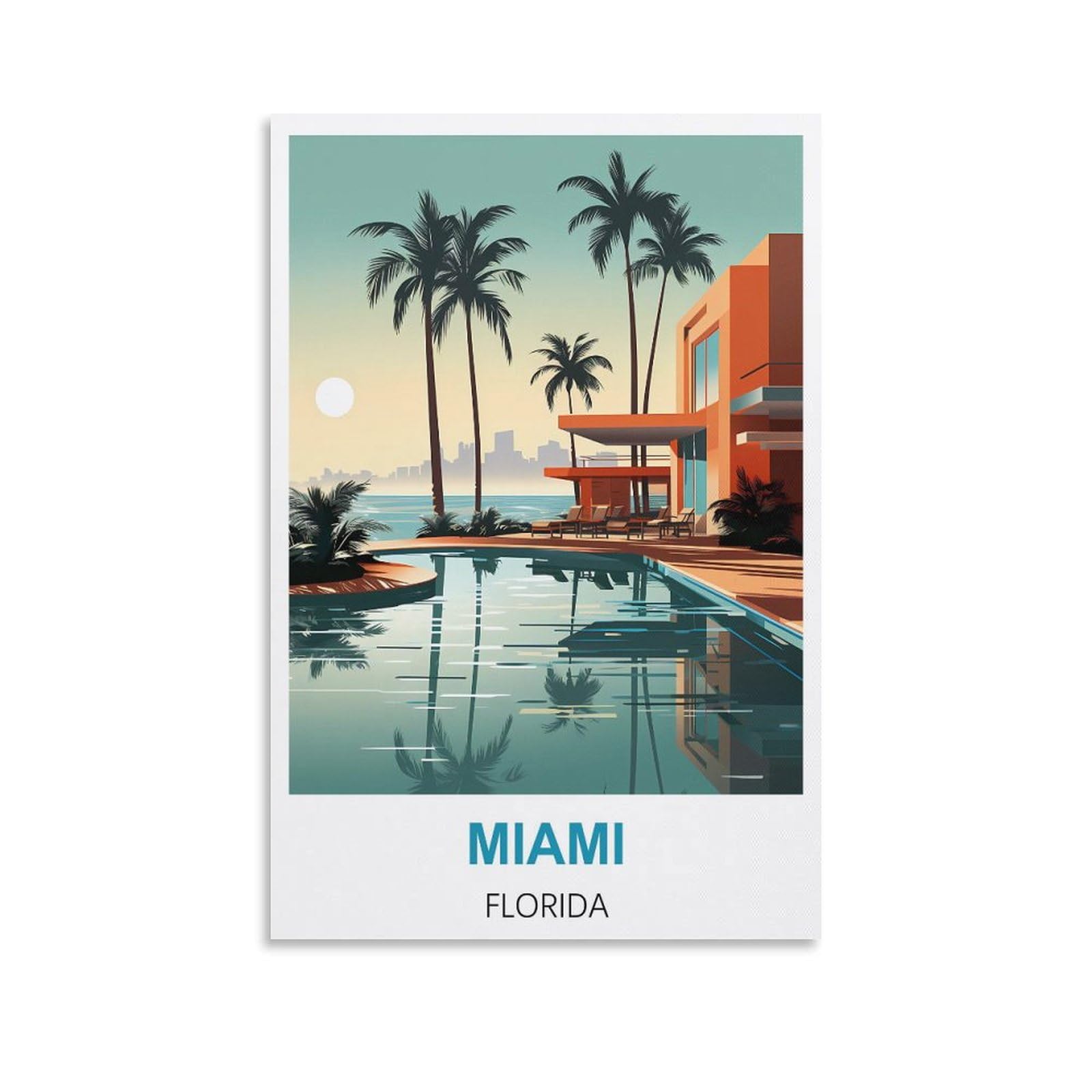 Metal Sign Tin Sign,Miami Florida,Garden & Kitchen Poster, Inspirational Sign Home Wall Art Decor for Home Kitchen Bar Club Decoration 30x40cm