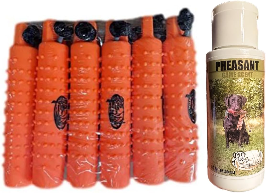 Ultimate Pheasant Dog Training Scent - with 3" Orange Plastic Bumpers (Qty:6)