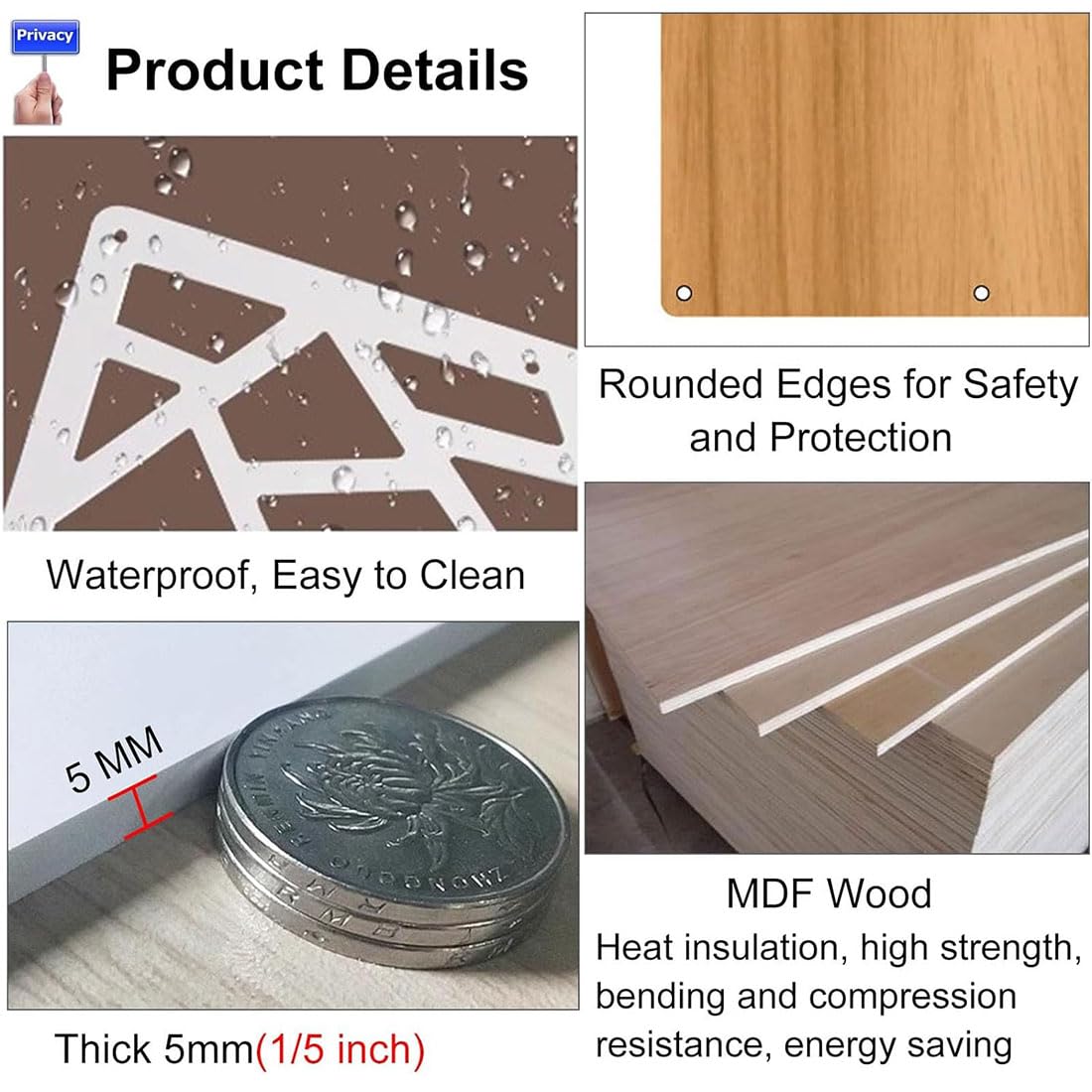 40pcs,HAILM Panele rozdzielające wiszące ekrany, Wydrążone przegródki ścienne Dekoracja pokoju, Ściana działowa DIY do pokoju ze wszystkimi akcesoriami, 11,4 x 11,4 cala
