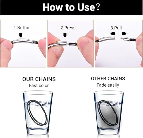 Miniatura 4 de PROSTEEL Waxed Rope Braided Leather Necklace Cord Sturdy Soft Comfortable, 16-30, Stainless Steel Durable Clasp, Come Gift Box