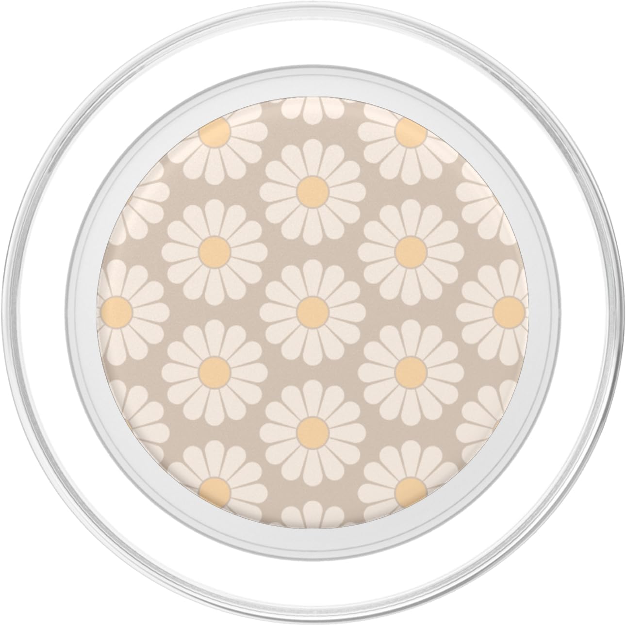 Tan - Daisy Floral Flower Design PopSockets MagSafe PopGrip for iPhone