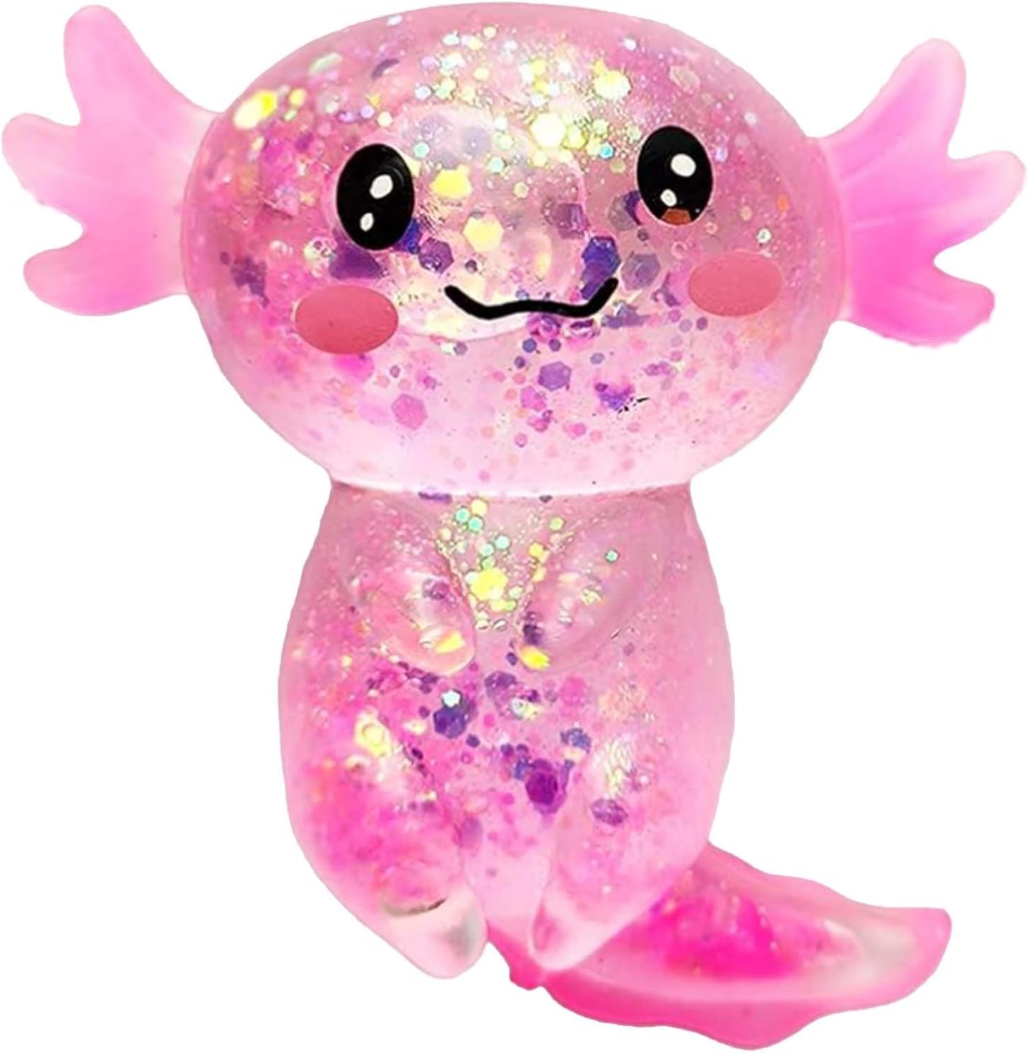 Squishy Axolotl - Glitter Axolotl Squishy Toy, Anxiety Relief Squeeze Toy,Stress Relief Sensory Ball, Anxiety, Worry, and Stress – Squeeze it Out (Pink)