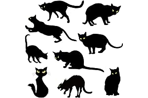 45PCS Halloween Black Cat Cutouts
