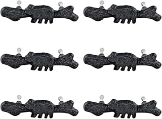 BestGiftEver 6-pc. Black Bear Drawer Pulls - Rustic Cast Iron Cabinet Hardware for Lodge, Cabin Decor - Wildlife-Themed Drawer Handles for Rustic Decor -Ideal for Hunters & Nature Lovers