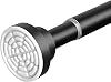 Matte Black Extendable Curtain Poles Shower Curtain Rod 81-137cm Tension Pole No Drilling, Never Rust Non-Slip Telescopic Pole for Clothes, Shower Curtain Rail for Bathroom, Closet, Window