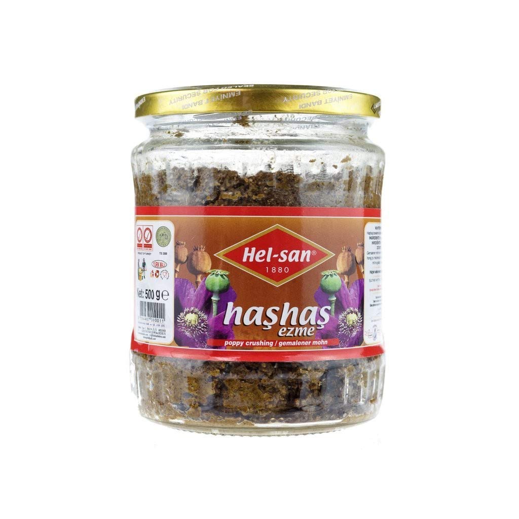 Helsan poppy Seed Paste (hashas ezmesi) 500gr Glass