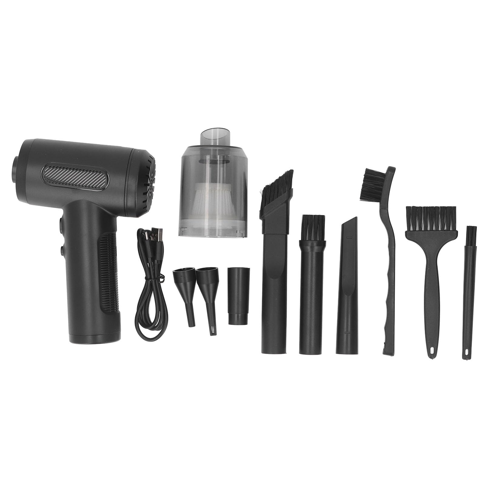 Handheld Compressed Air Duster and Vacuum Cleaner with LED Light - 3 Speeds - 50000 RPM Electric Dust Blower with USB C Charging for Electronics Office and Car Maintenance-image-46
