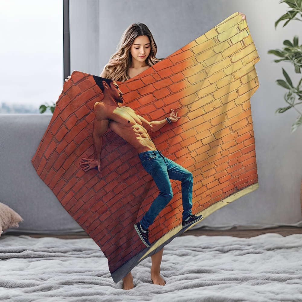 Plaid en flanelle bleu 150x200 cm pour soirées cocooning stylées
