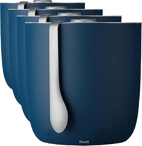 Miniatura 11 de S'well Cubo de hielo de acero inoxidable con pinzas, capacidad de 68 onzas, acabado de madera de teca, aislamiento al vacío de triple capa