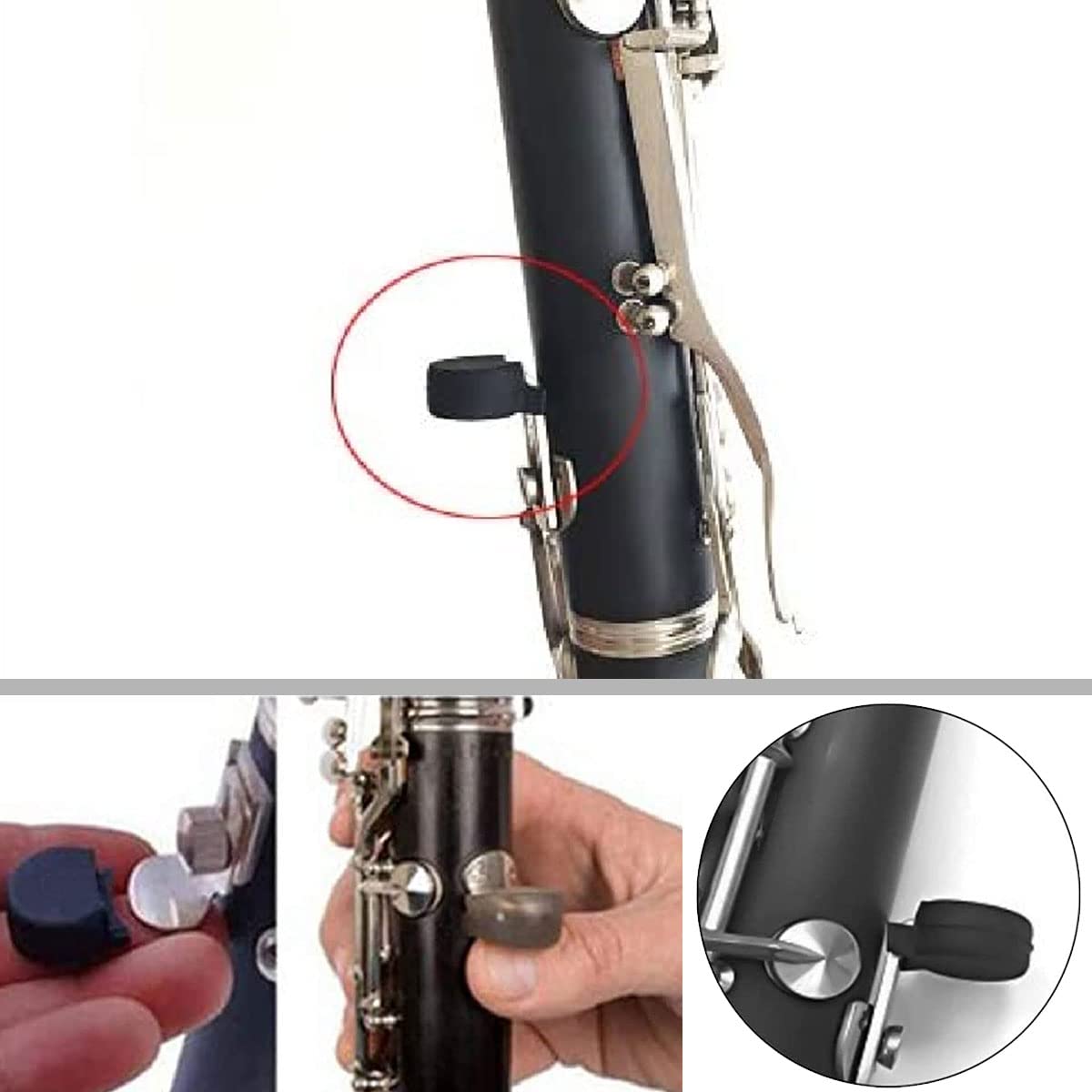 Poggiapollice Per Clarinetto 10 Pezzi - Gomma, Comfort, Universale, Nero - Foto 9