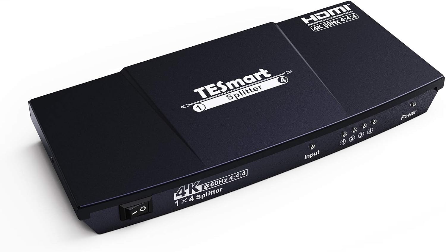 4K HDMI Splitter 1 in 4 Out, TESmart HDMI Splitter 1x4 Support 4K@60hz, HDR10, HDCP 2.2, CEC, Compatible with Fire Stick, Apple TV, Xbox, PS4, PS3, Roku Blu-Ray Player (Black)