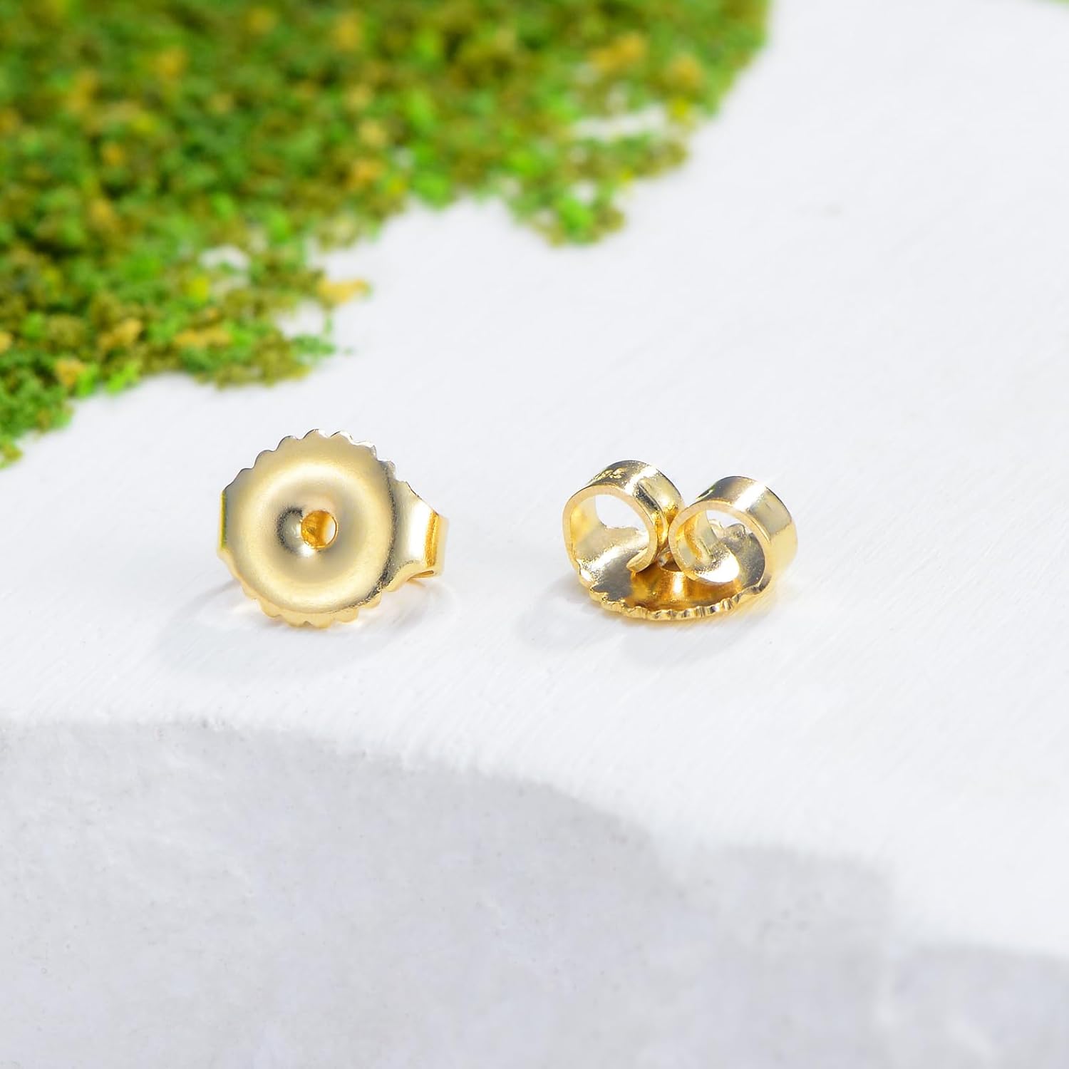 14K Real Gold Earring Backs, Yellow Gold Earrings Backs Replacements for Studs, Secure Ear Locking for Stud Earrings, Gold Earring Backs for Small Earring/Heavy Earring(Style 6) - Image 4