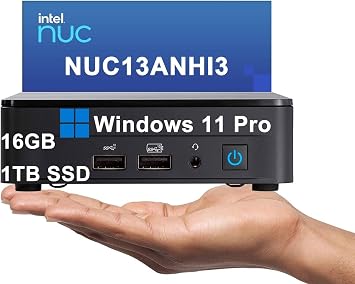 Intel NUC 13 Pro Slim Kit Mini PC Intel 6-Core i3-1315U, 16GB DDR4 RAM, 1TB SSD Booksize Business Desktop, Support 4 x 4K Monitors, HDMI, 2x Thunderbolt 4, Wi-Fi 6E, Win 11 Pro, NUC13ANHI3 - ASUS