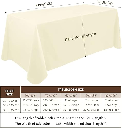 Miniatura 5 de Paquete de 10 manteles rectangulares de poliéster de alta calidad de 60 x 102 pulgadas para cumpleaños, bodas, fiestas, eventos, banquetes, bufés
