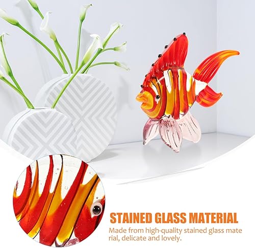 Miniatura 6 de ARTIBETTER 1 unid de cristal de pescado ornamento flores para cristal claro animal mar figura joyería jarrón marino para flores decoración de