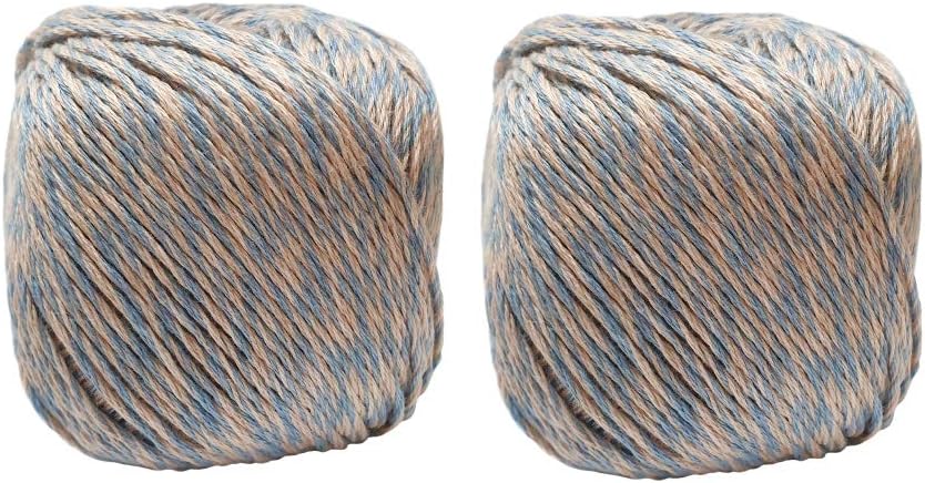 LaPace Eco-Friendly Premier Cotton Yarn for Baby Doll Knitting Crochet Yarn Organic Cotton Yarn Naturally Dyed Yarns Cotton 2 Balls Yarn Pack Multicolor Yarn Melange Organic Yarn (Light Grey White)