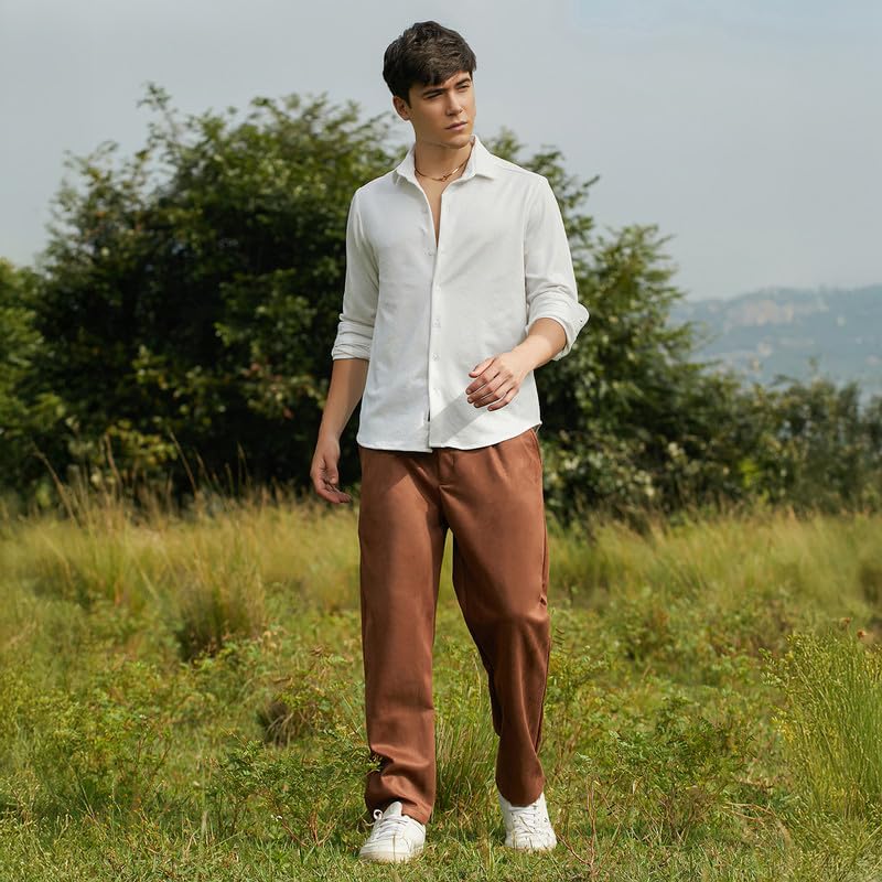 Image of CAHOOT Men's Shirt for Casual Wear | Spread Collar | Long Cuffed Sleeves | Button Closure | Shirt Crafted with Comfort Fit for Everyday Wear